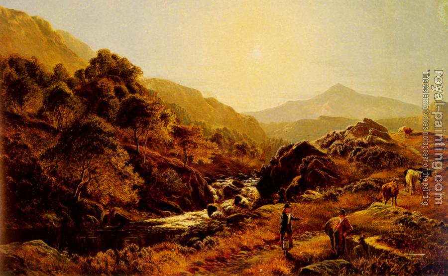 Sidney Richard Percy : Figures On A Path By A Rocky Stream